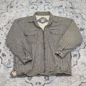 Yuma Lined Flannel Jacket Plaid Sherpa Style Coat Green Men’s Size L